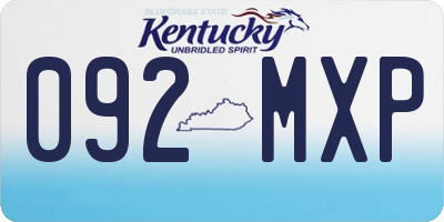 KY license plate 092MXP