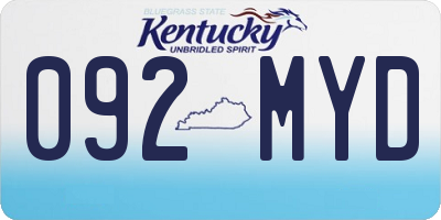 KY license plate 092MYD