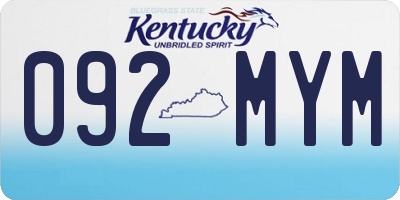 KY license plate 092MYM