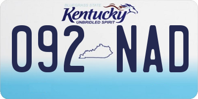 KY license plate 092NAD