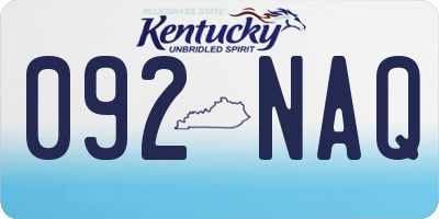 KY license plate 092NAQ