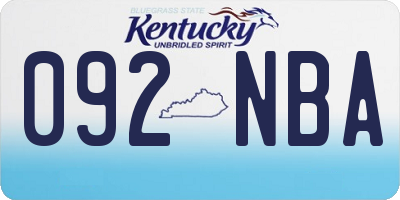 KY license plate 092NBA