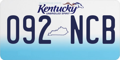 KY license plate 092NCB