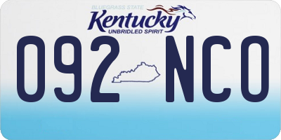 KY license plate 092NCO