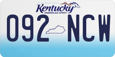 KY license plate 092NCW
