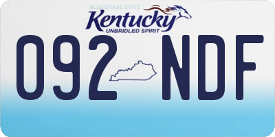 KY license plate 092NDF