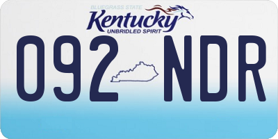 KY license plate 092NDR