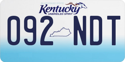 KY license plate 092NDT