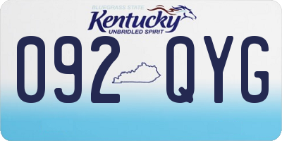 KY license plate 092QYG