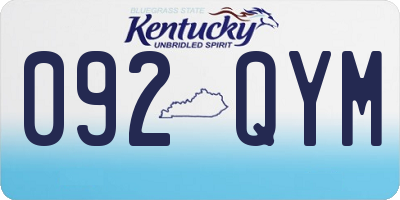 KY license plate 092QYM