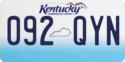 KY license plate 092QYN