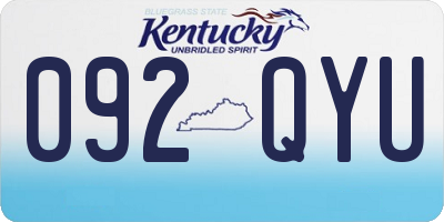 KY license plate 092QYU