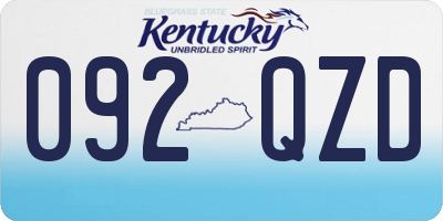 KY license plate 092QZD