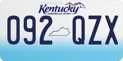 KY license plate 092QZX