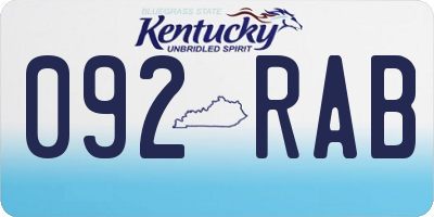 KY license plate 092RAB