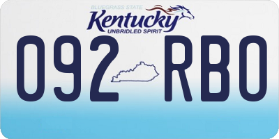 KY license plate 092RBO
