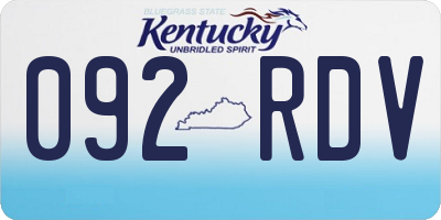 KY license plate 092RDV