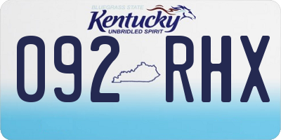 KY license plate 092RHX