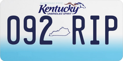 KY license plate 092RIP