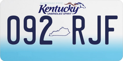 KY license plate 092RJF