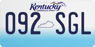 KY license plate 092SGL