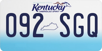 KY license plate 092SGQ