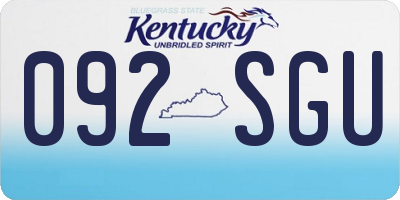 KY license plate 092SGU