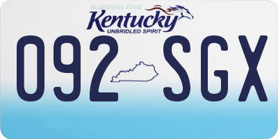 KY license plate 092SGX