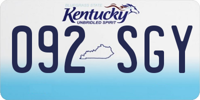 KY license plate 092SGY