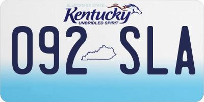 KY license plate 092SLA