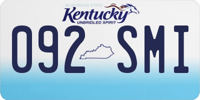 KY license plate 092SMI