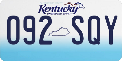 KY license plate 092SQY