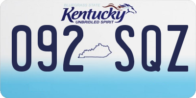 KY license plate 092SQZ