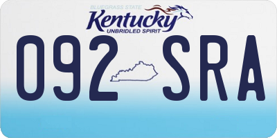 KY license plate 092SRA