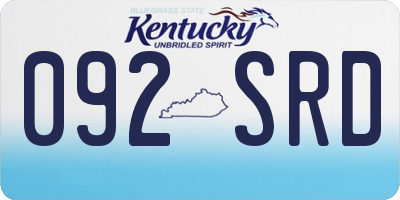 KY license plate 092SRD