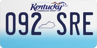 KY license plate 092SRE