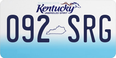 KY license plate 092SRG