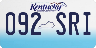 KY license plate 092SRI