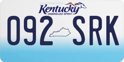 KY license plate 092SRK