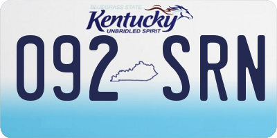 KY license plate 092SRN
