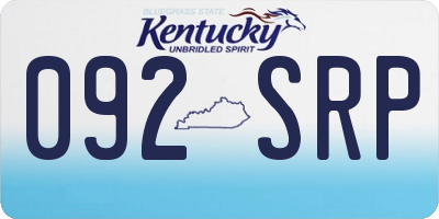 KY license plate 092SRP