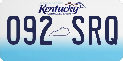 KY license plate 092SRQ