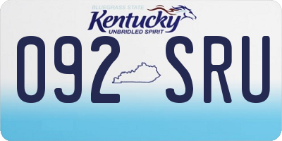 KY license plate 092SRU