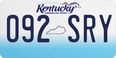 KY license plate 092SRY