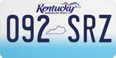 KY license plate 092SRZ