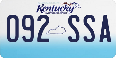 KY license plate 092SSA