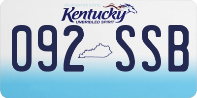 KY license plate 092SSB
