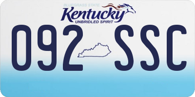 KY license plate 092SSC