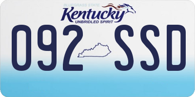 KY license plate 092SSD