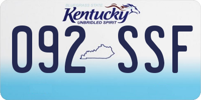KY license plate 092SSF